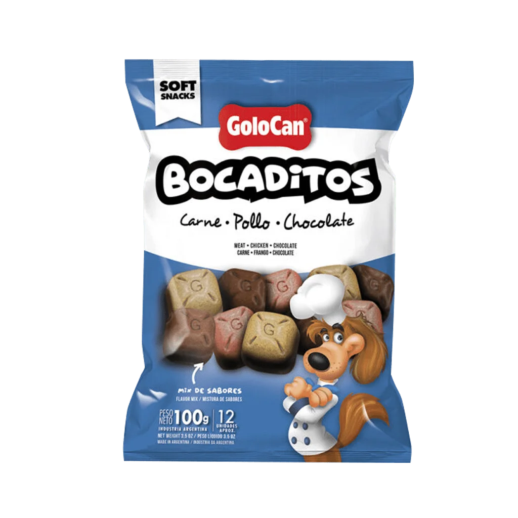 Bocaditos golocan carne pollo y chocolate x100g